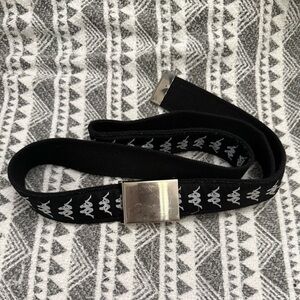 Kappa 222 Black Belt with Silver Buckle